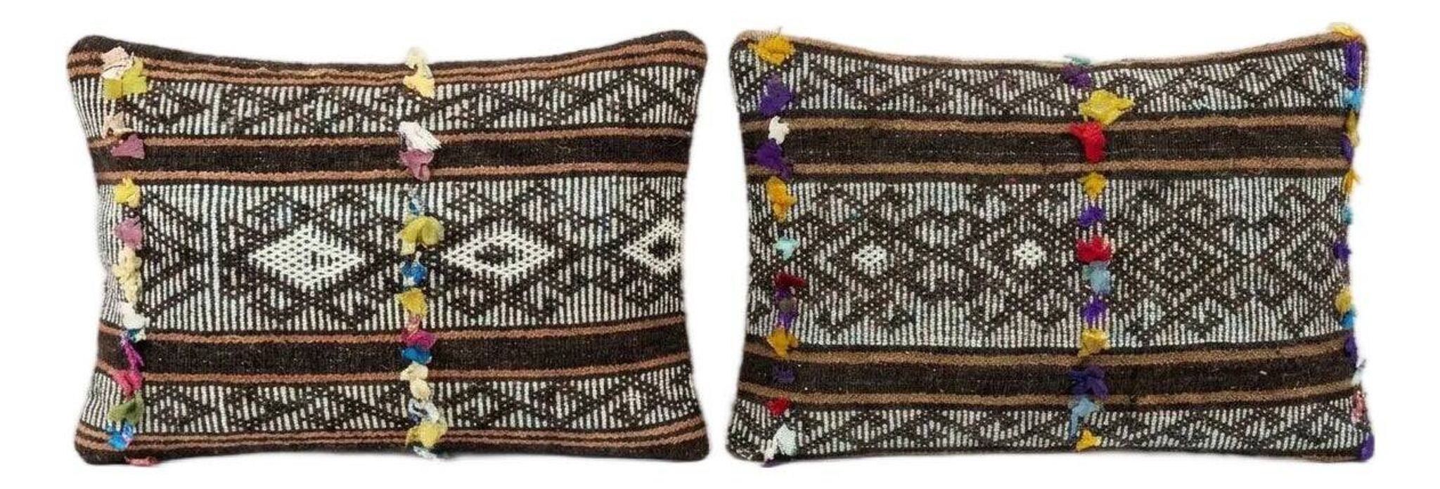 Set of 2 vintage kilim cushion covers 41x61 cm