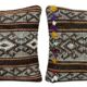 Set of 2 vintage kilim cushion covers 41x61 cm
