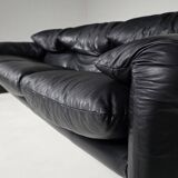 3-seater leather sofa by Vico Magistretti for Cassina, 1970.