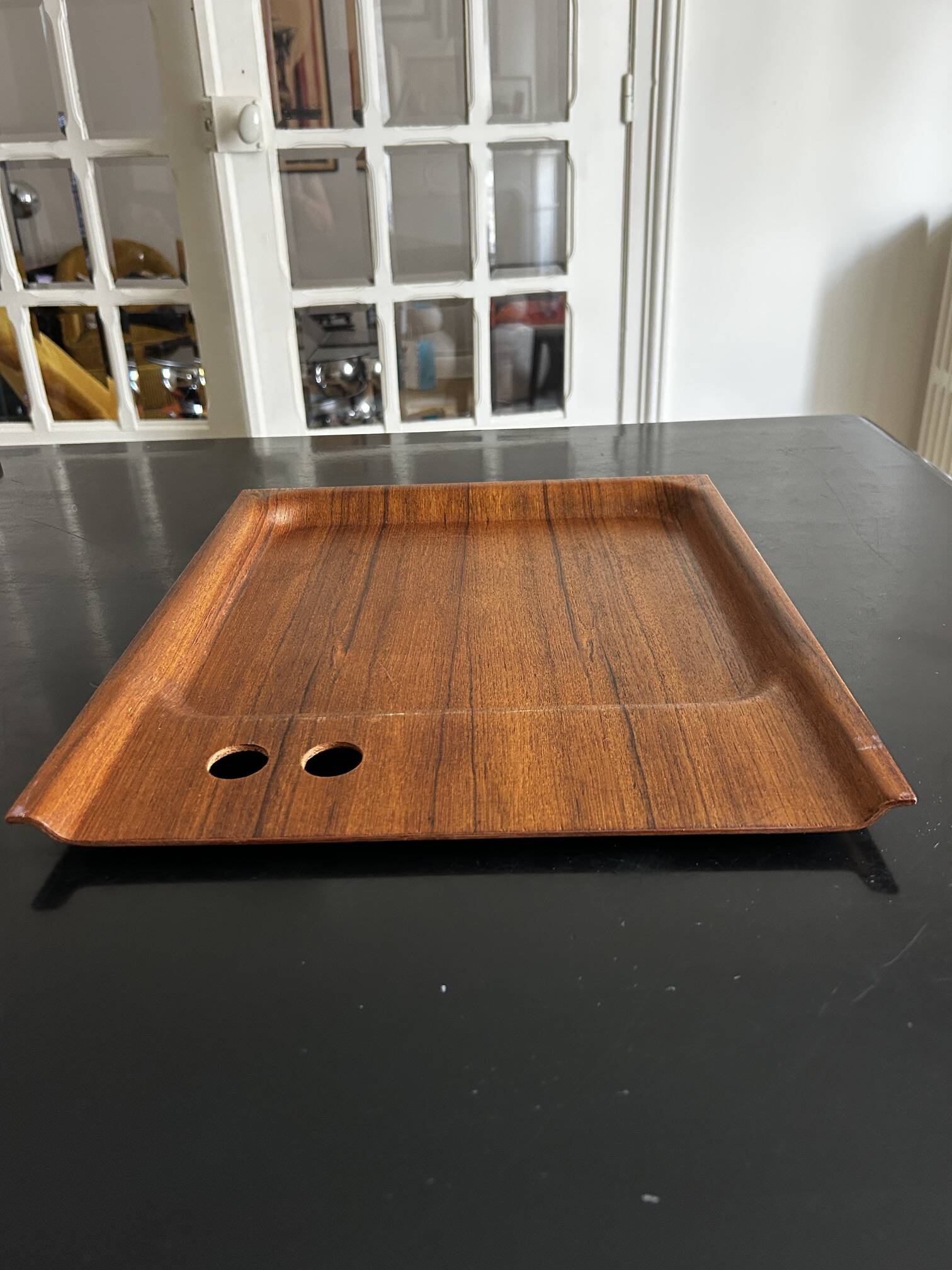 plateau en teck scandinave