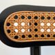 Pair of high canne stools or black curved wooden bar chairs, 1970