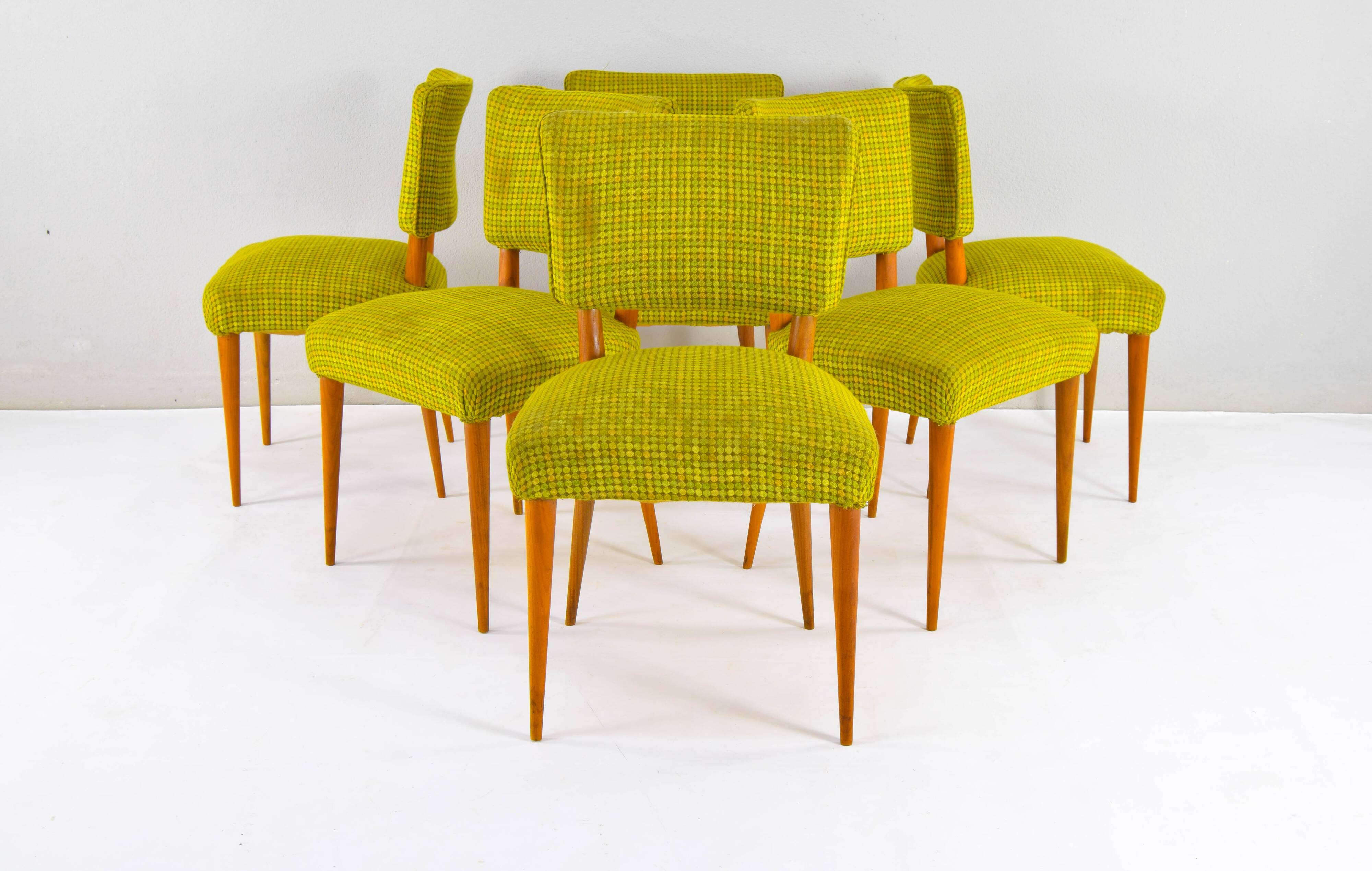 Dining Set Danish Teak and Textile Chairs 50s