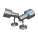 Pair of swivel brushed metal sconces