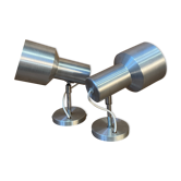 Pair of swivel brushed metal sconces