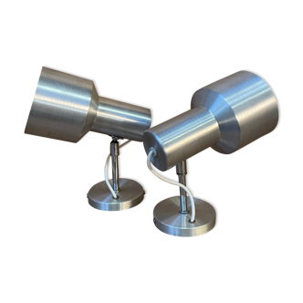 Paire d'appliques en métal brossé orientable