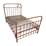 Metal bed with box spring