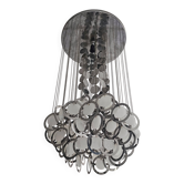 Lustre Disco Mid-Century by Gino Vistosi in chrome and Murano glass