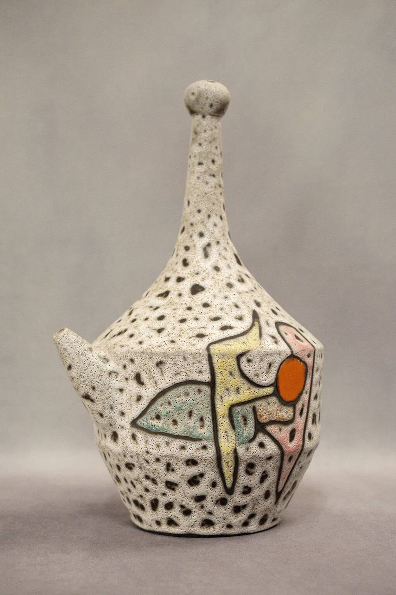 Fat lava jug abstract decoration Marius Bessone Vallauris - Mid-century 60