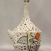 Fat lava jug abstract decoration Marius Bessone Vallauris - Mid-century 60