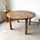 Brutalist round table in solid oak, 1950s.