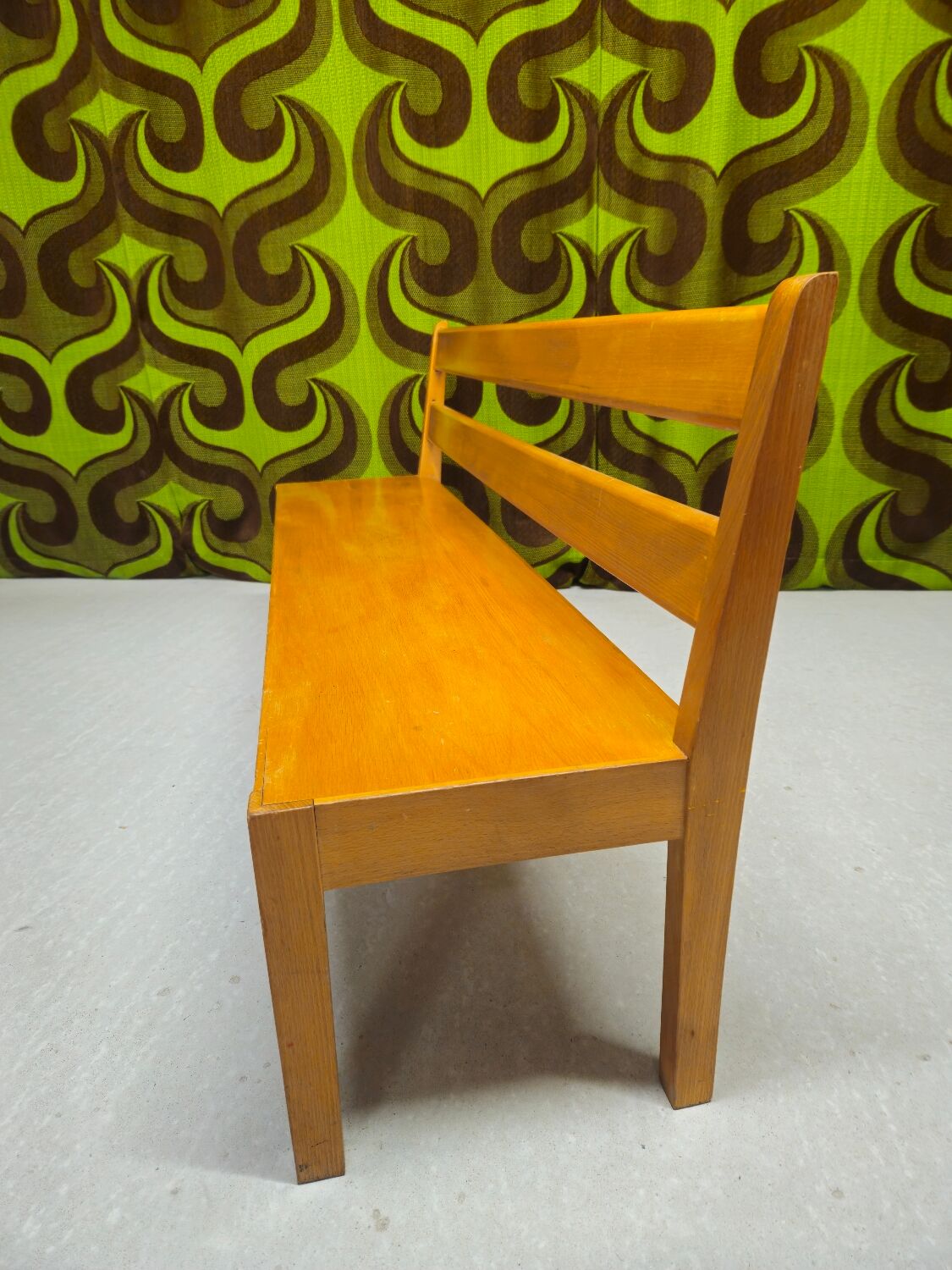 Vintage 1970s children's school bench