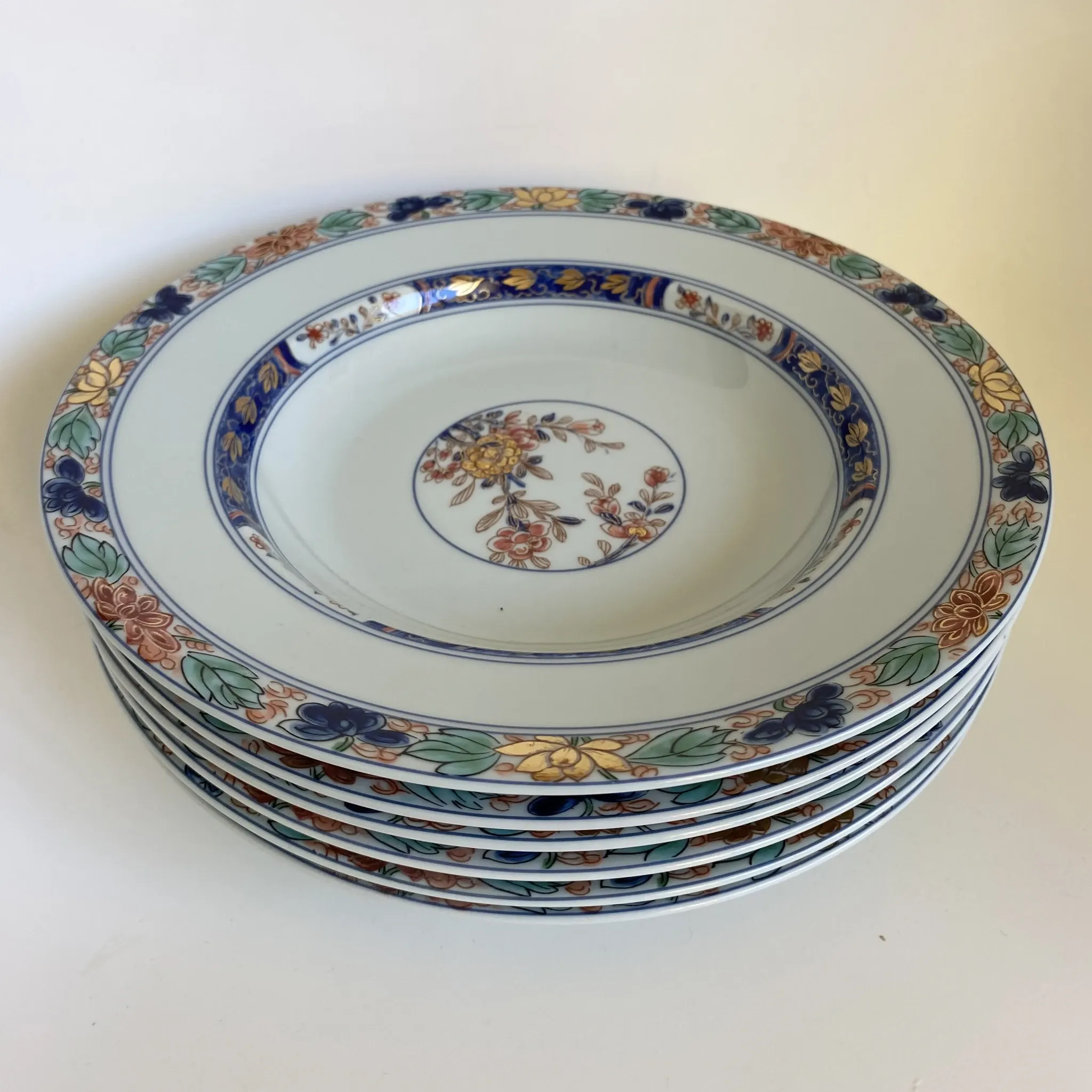 Hollow plates "koutani" in Limoges porcelain, Raynaud & Cie vintage