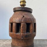 Brutalist wooden lamp base