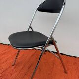 Chrome folding chair Souvignet from the 1970s
