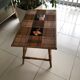 Table basse rotin et céramique 1960