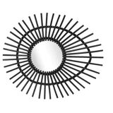 Free-form rattan mirror