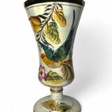 Bequet Quaregnon, pedestal vase with bird decoration circa 1950