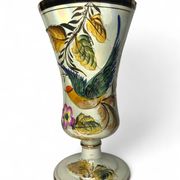 Bequet Quaregnon, pedestal vase with bird decoration circa 1950