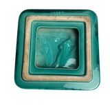 Vintage, ashtray and pocket tray decorated with a boat by Verceram from around 1950.