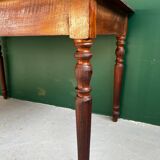Solid walnut table with one drawer