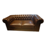 Canapé 2 places avec un fauteuil imitation cuir aspect vieilli