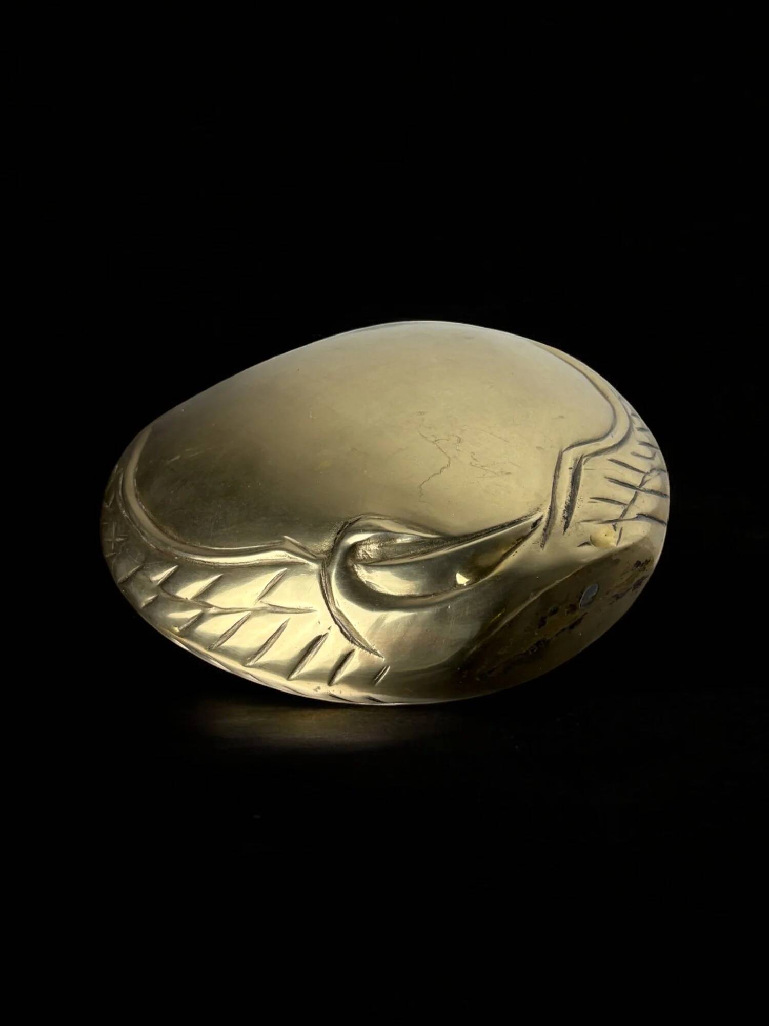 Art deco swan vase in brass, France, 1960s