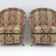 Paire de fauteuils français de style Art déco en laiton et tissu, années 1950