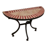 Half-moon console in Zellige and wrought iron