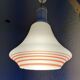 Vintage White Glass Pendant Light: Orange Stripe Retro Lamp