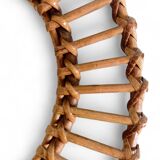 Mid-Century Bamboo Sunburst Mirror, France, Franco Albini Style, 1950s