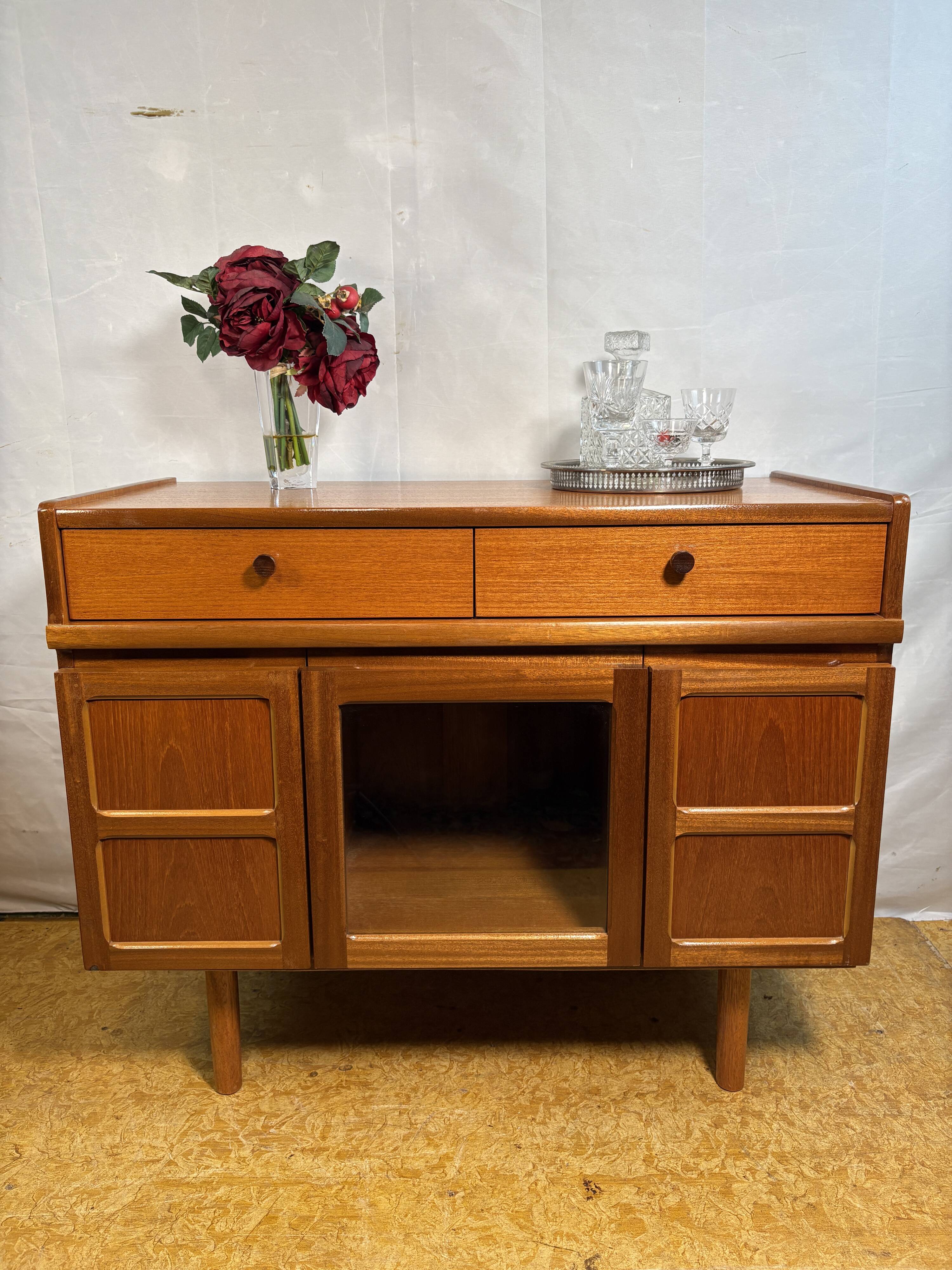 Mid Century Retro Vintage Nathan Teak Drinks Cabinet 1960 Danish Design