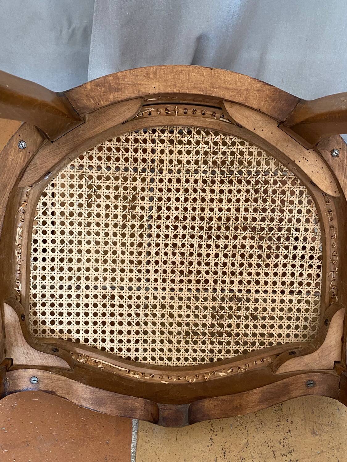 Louis XV style caned armchair