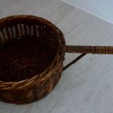 Basket shaped pan in vintage wicker