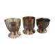 Set of 3 silver metal egg cups