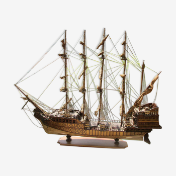 Old model boat, wooden, galleon, sailing navy
