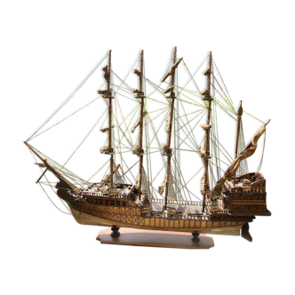 Old model boat, wooden, galleon, sailing navy