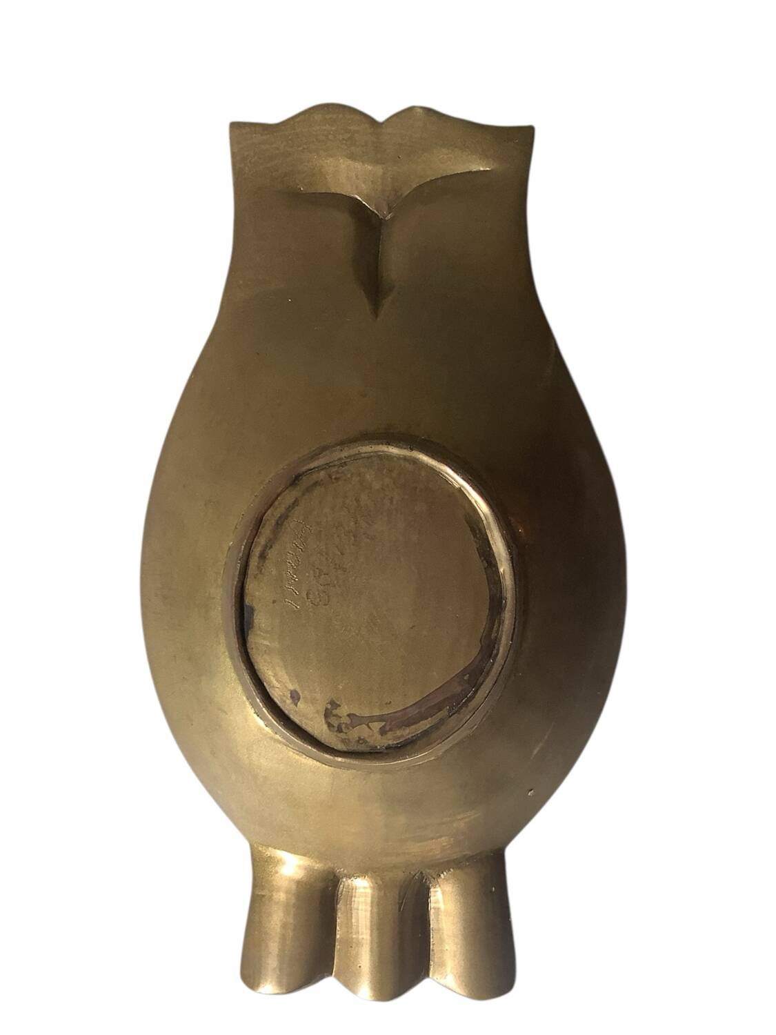 Vintage brass ashtray / pocket emptier – Owl