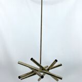 Mid-Century Modern 12 lights Brass chandelier by Stilnovo. Italy 1960s