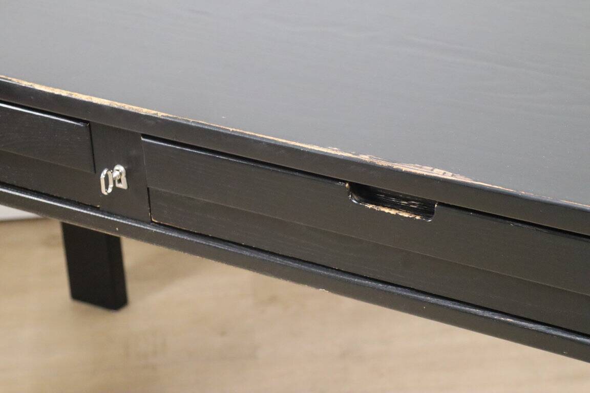 Vintage Simat edition desk in blackened wood, 1980