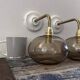 Pair of smoked glass wall lights