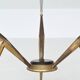 Italian tripod triangle coffee table brass and glass Italy 1950