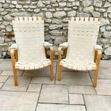 Pair of Scandinavian design armchairs 1960s/70s by Bruno Mathsson "