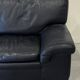 Canapé vintage Roche Bobois – modèle Soleil Noir – cuir noir patiné – 3 places