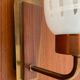 Scandinavian wall lamp in teak, brass and opaline from the 60s