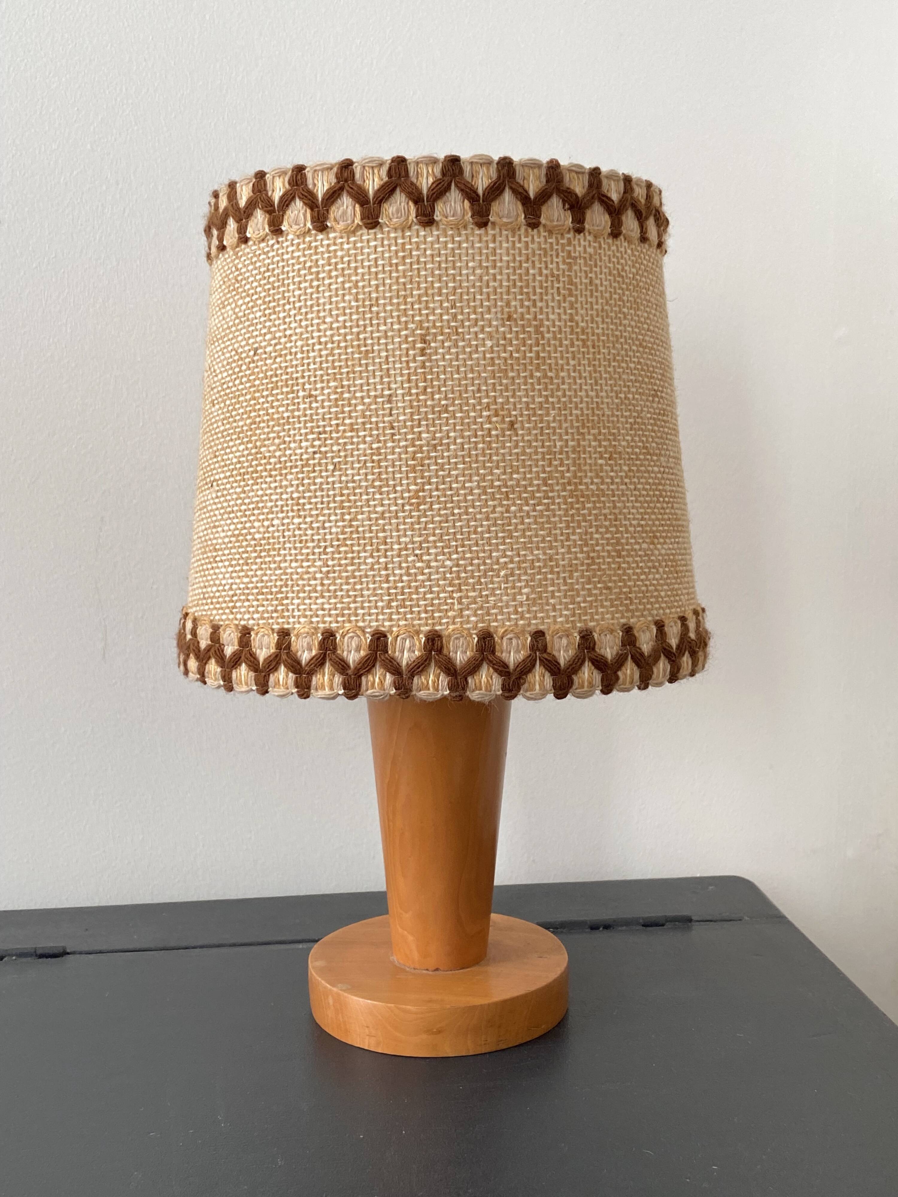 Wooden table lamp, 70s