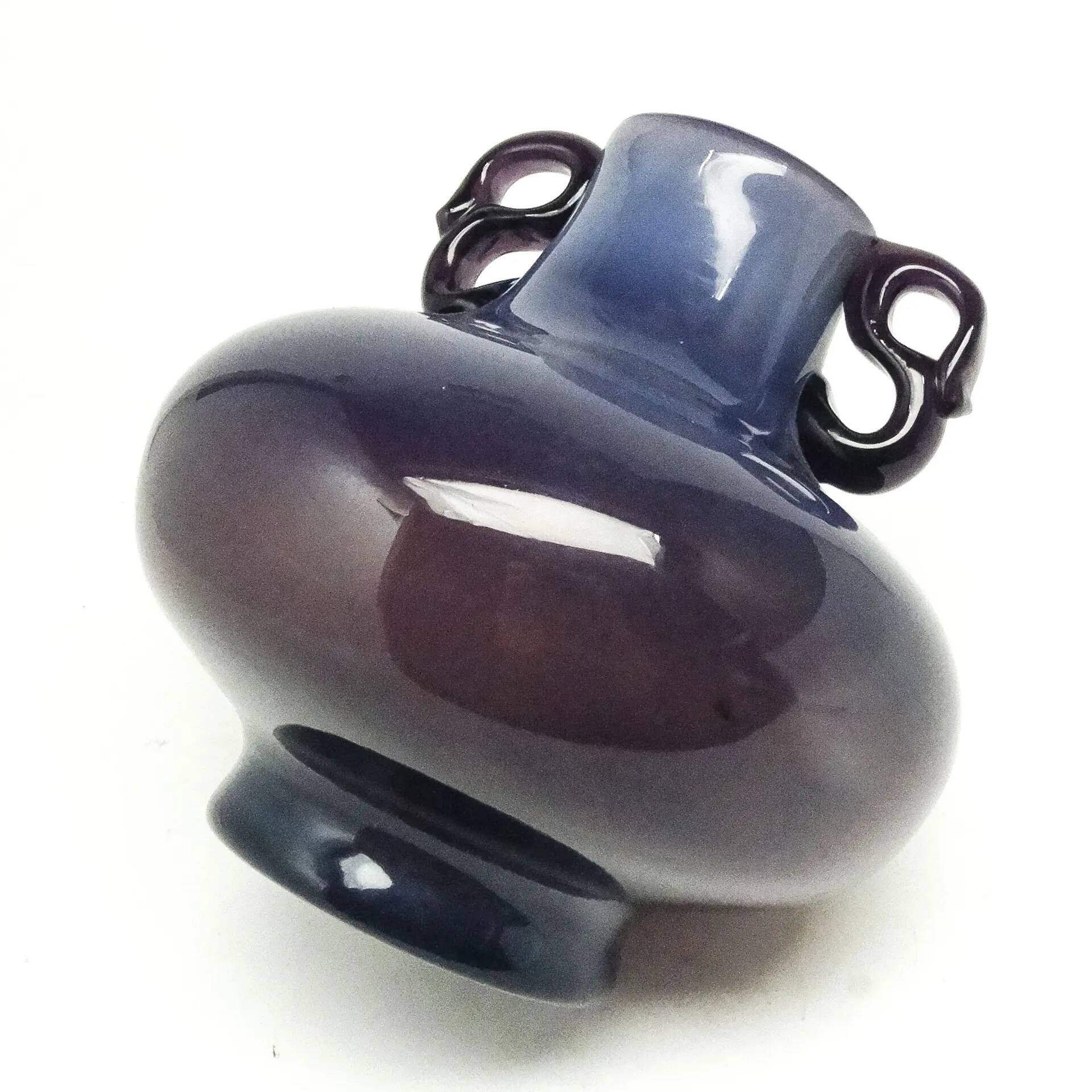 Modernist vase, purple glass, designed by J. Słuczan-Orkusz, Poland, 1970s