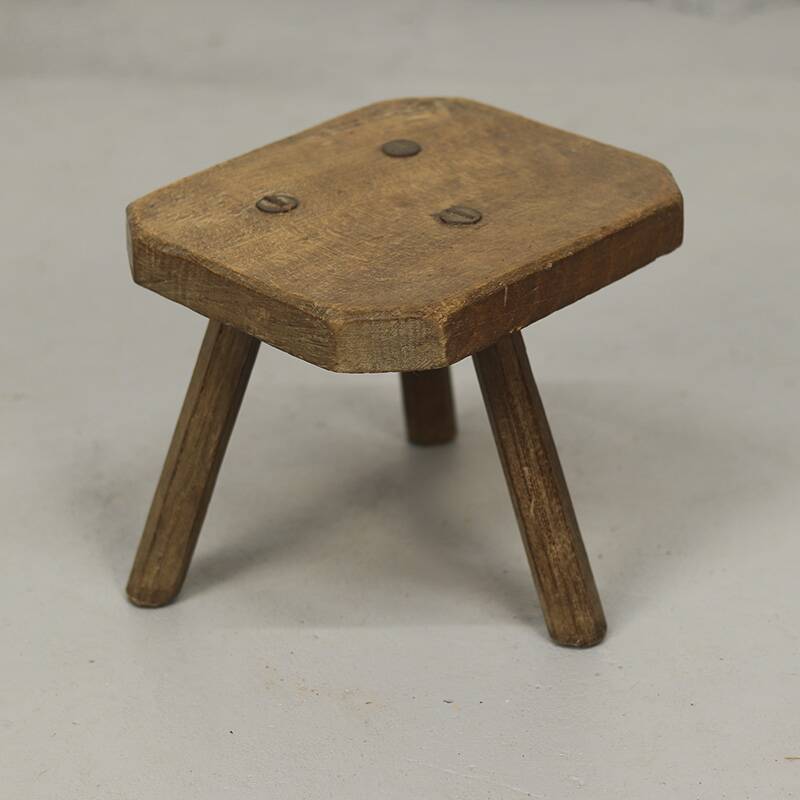 Antique Wabi Sabi Primitive oak stool
