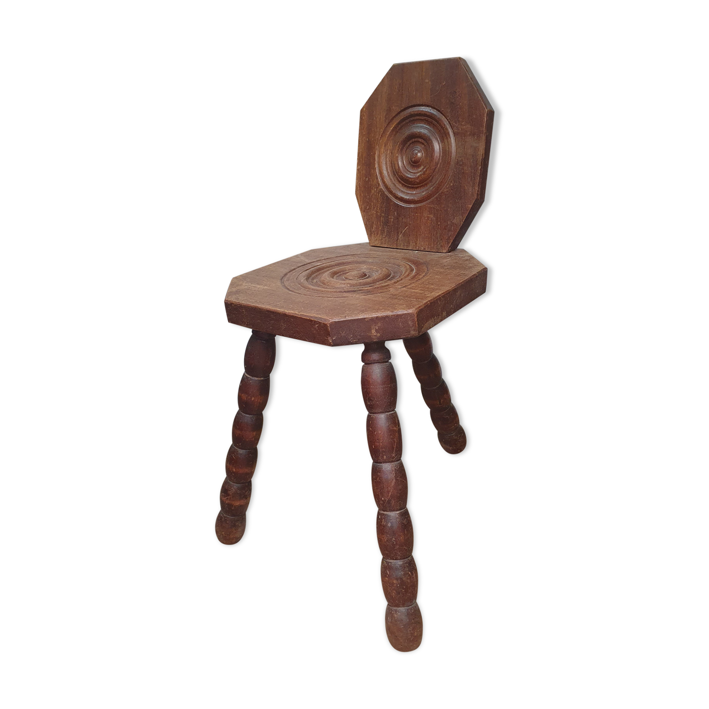 Breton brutalist tripod chair