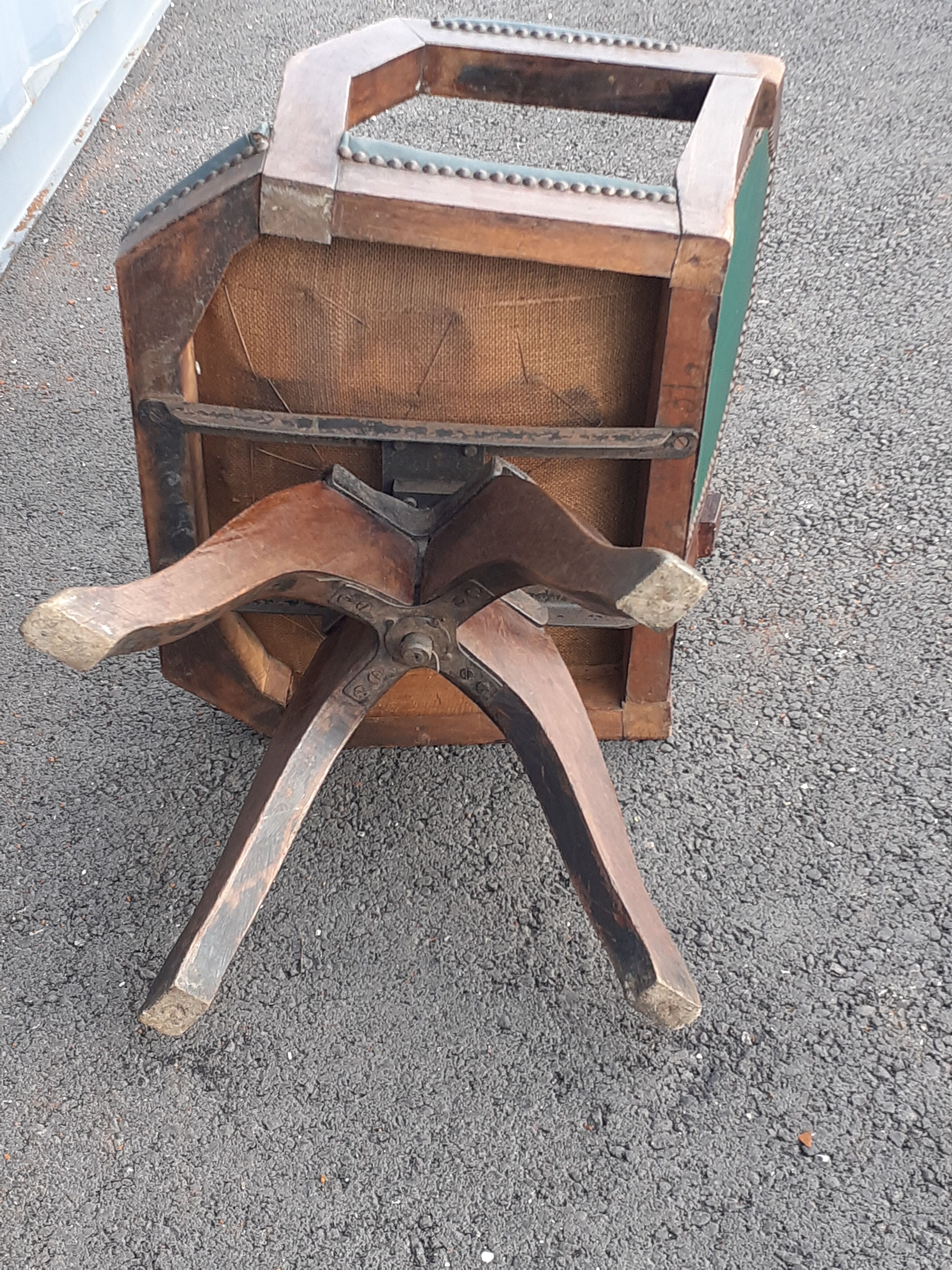 Fauteuil de bureau ancien administratif pivotant vintage