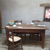 Solid walnut kneading table old XIX°